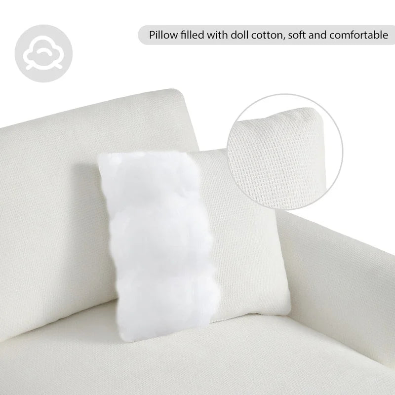 119*55 Oversized Sectional Sofa,L-shaped Luxury Couch Set with 2 Free pillows,5-seat Chenille Indoor Furniture with Chaise