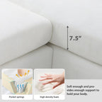 119*55 Oversized Sectional Sofa,L-shaped Luxury Couch Set with 2 Free pillows,5-seat Chenille Indoor Furniture with Chaise