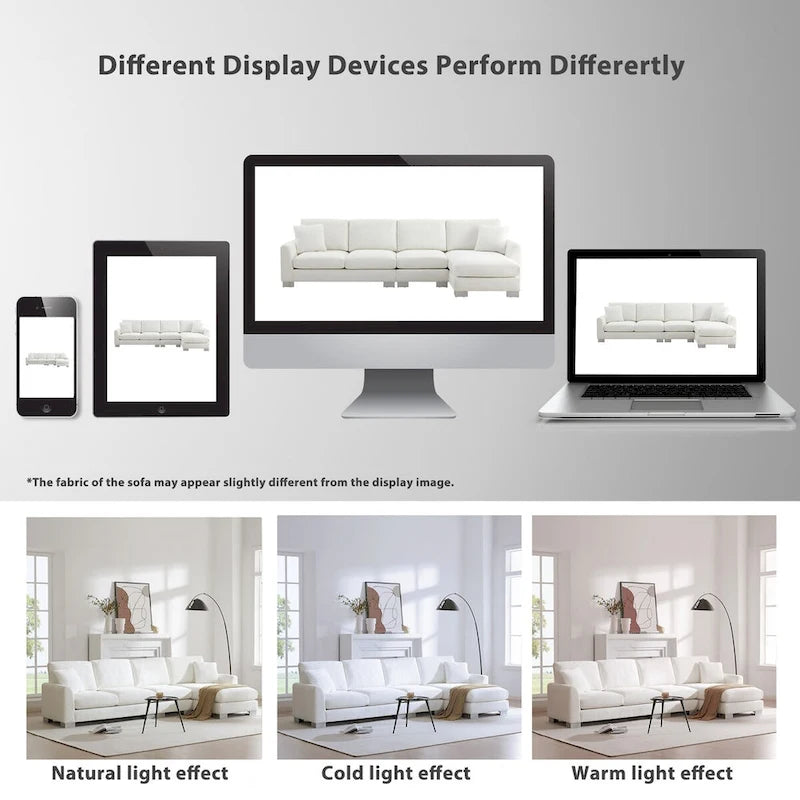 119*55 Oversized Sectional Sofa,L-shaped Luxury Couch Set with 2 Free pillows,5-seat Chenille Indoor Furniture with Chaise