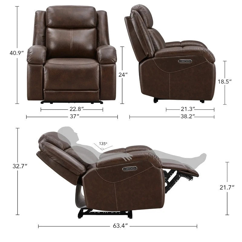 Hadlee Power Recliner Chairs with Power Headrest & Charging Ports