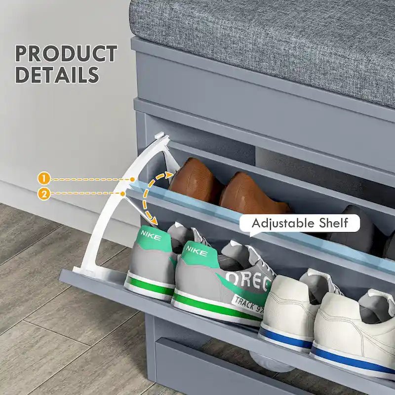 Modern Shoe Rack Bench for Entryway