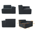 Modern Modular Sectional Sofa with 3 Pillows, Convertible Living Room Couch with Ottomans