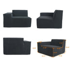 Modern Modular Sectional Sofa with 3 Pillows, Convertible Living Room Couch with Ottomans
