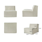 Modern Modular Sectional Sofa with 3 Pillows, Convertible Living Room Couch with Ottomans