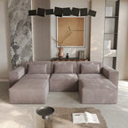 Modern Modular Sectional Sofa with 3 Pillows, Convertible Living Room Couch with Ottomans