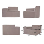 Modern Modular Sectional Sofa with 3 Pillows, Convertible Living Room Couch with Ottomans
