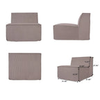 Modern Modular Sectional Sofa with 3 Pillows, Convertible Living Room Couch with Ottomans