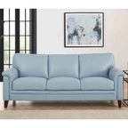 Hydeline Westcott Top Grain Leather Sofa and Chair Set with Memory Foam and Springs