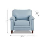 Hydeline Westcott Top Grain Leather Sofa and Chair Set with Memory Foam and Springs