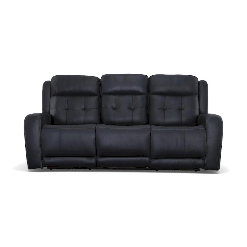 Grant 87 Leather Power Reclining Sofa with Power Headrests by Flexsteel