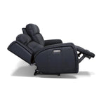 Grant 87 Leather Power Reclining Sofa with Power Headrests by Flexsteel