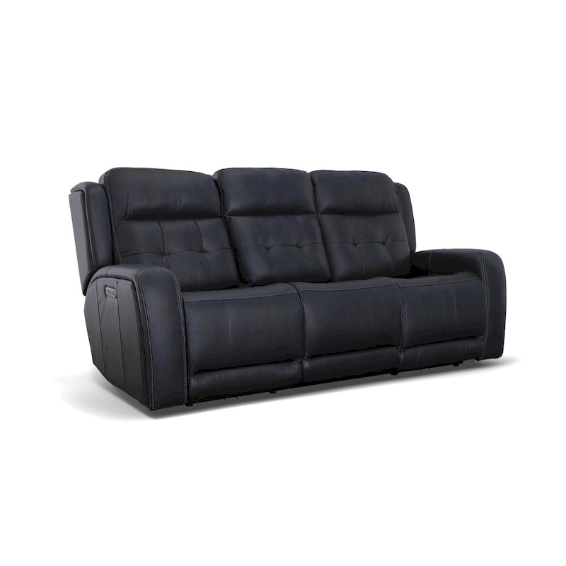 Grant 87 Leather Power Reclining Sofa with Power Headrests by Flexsteel