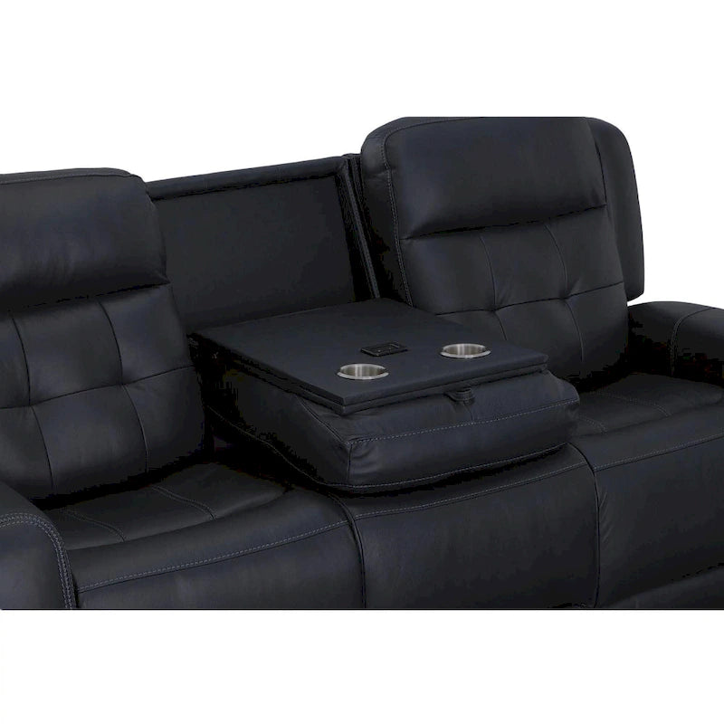 Grant 87 Leather Power Reclining Sofa with Power Headrests by Flexsteel