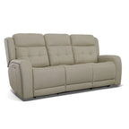 Grant 87 Leather Power Reclining Sofa with Power Headrests by Flexsteel