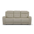 Grant 87 Leather Power Reclining Sofa with Power Headrests by Flexsteel