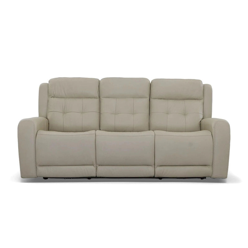 Grant 87 Leather Power Reclining Sofa with Power Headrests by Flexsteel