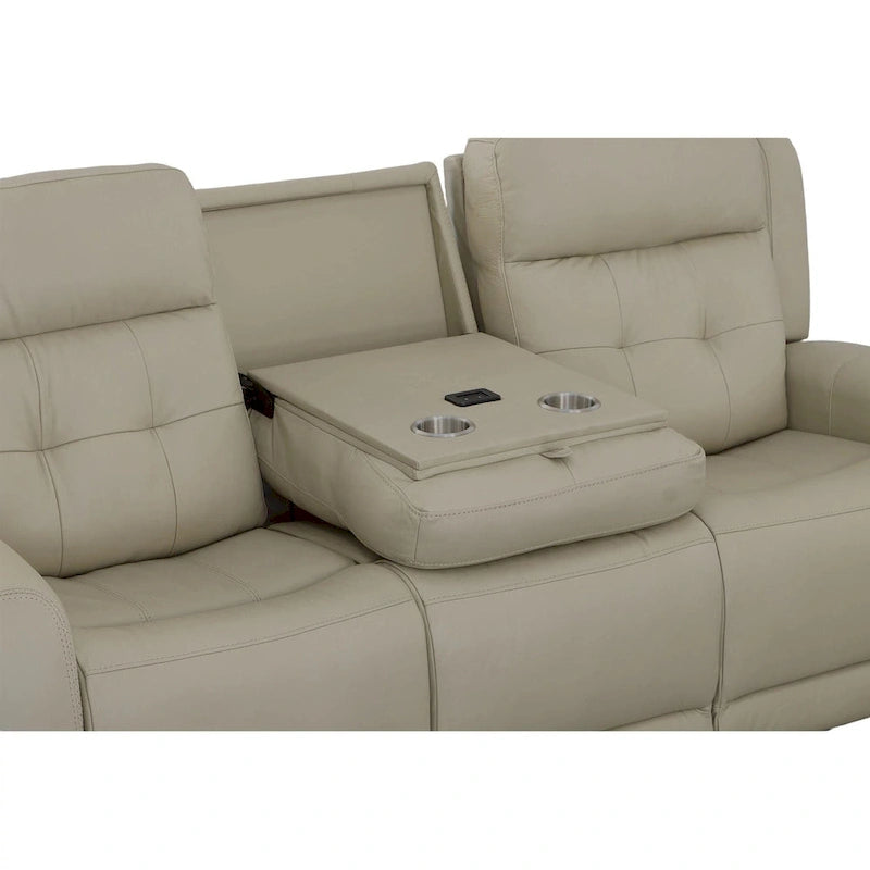 Grant 87 Leather Power Reclining Sofa with Power Headrests by Flexsteel