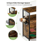 Storage Cabinet with Cricut Machines, Crafting Cabinet with Drawer & 25 Vinyl Roll Holder, Craft Table Desk Workstation for Room