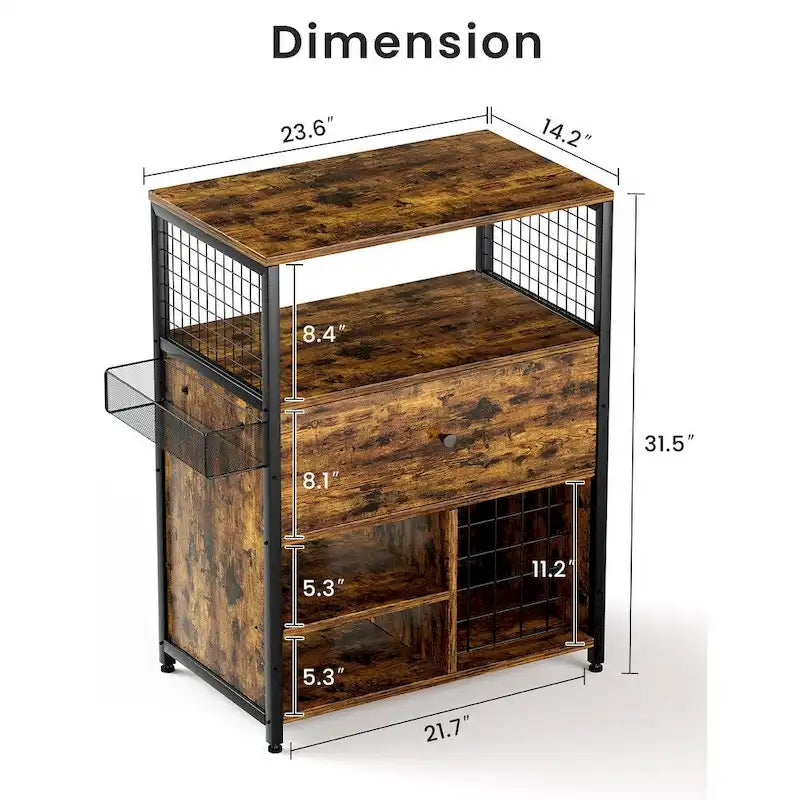 Storage Cabinet with Cricut Machines, Crafting Cabinet with Drawer & 25 Vinyl Roll Holder, Craft Table Desk Workstation for Room