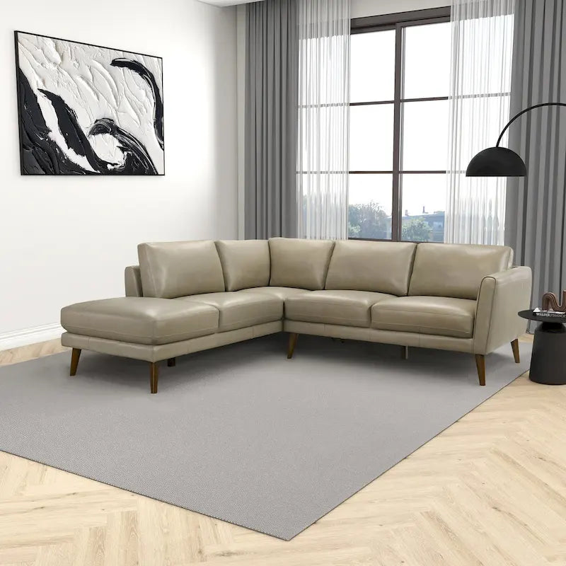 Bloom Living Room Corner Genuine Leather Sectional Sofa