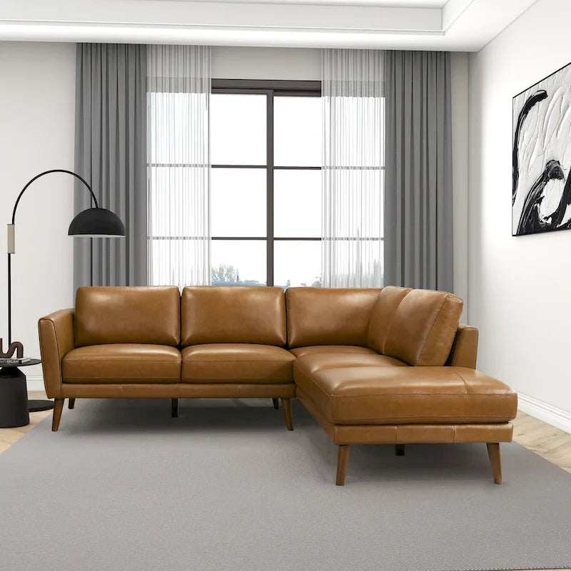 Bloom Living Room Corner Genuine Leather Sectional Sofa