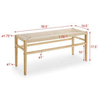 Natural Rubberwood Indoor Bench