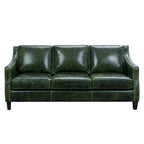 Essex Distressed Green Top Grain Leather Sofa, Loveseat and Chair Set