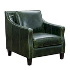 Essex Distressed Green Top Grain Leather Sofa, Loveseat and Chair Set