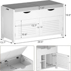 Shoe Storage Bench - 13.78D x 29.53W x 19.69H