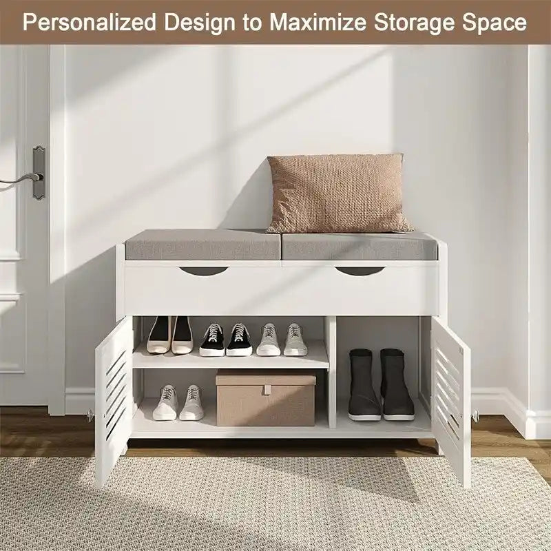 Shoe Storage Bench - 13.78D x 29.53W x 19.69H