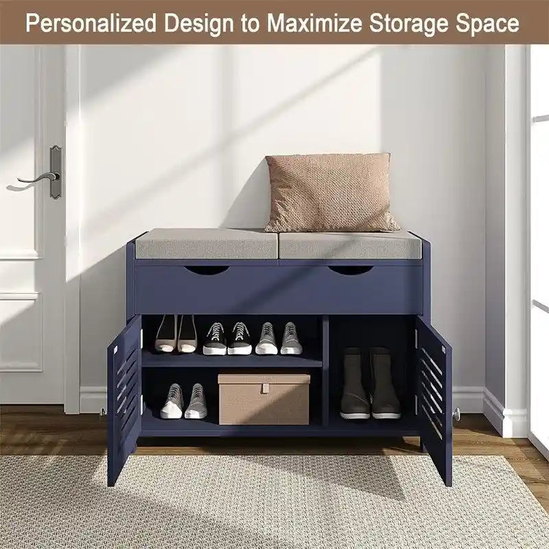 Shoe Storage Bench - 13.78D x 29.53W x 19.69H