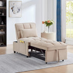 Convertible Recliners with Adjustable Backrest, Pillows and Pockets