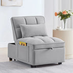 Convertible Recliners with Adjustable Backrest, Pillows and Pockets