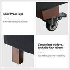 Sophie Modern Oversized Slipcovered Armchair with Ottoman and Lockable Rear Wheels Set of 2 by HULALA HOME