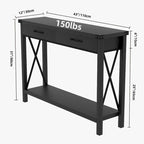 Industrial Console Table with Drawers