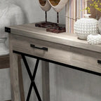 Industrial Console Table with Drawers