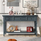 Classic Console Table with 3 Top Drawers and Open Style Bottom Shelf
