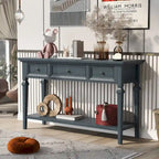 Classic Console Table with 3 Top Drawers and Open Style Bottom Shelf