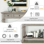 Classic Console Table with 3 Top Drawers and Open Style Bottom Shelf