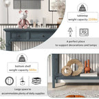 Classic Console Table with 3 Top Drawers and Open Style Bottom Shelf