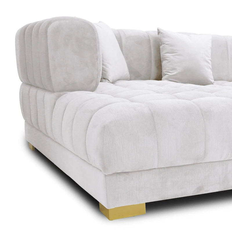 Elegante 3-Piece Velvet U-Shaped Corner Sectional Sofa