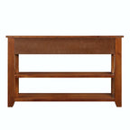 48 Solid Pine Wood Top Console Table with Drawers and Shelve