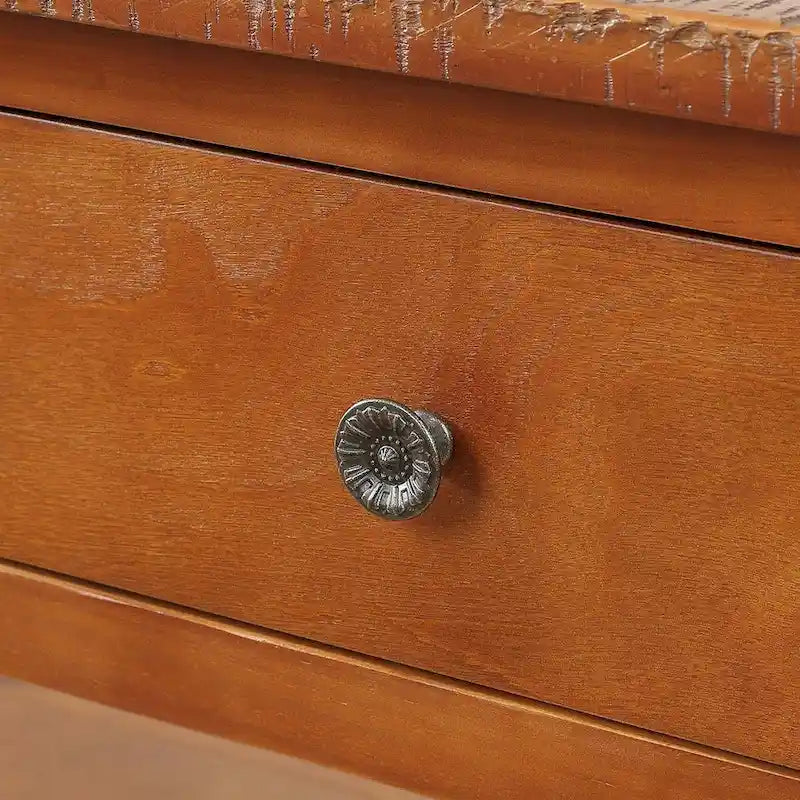 48 Solid Pine Wood Top Console Table with Drawers and Shelve