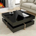 Modern High Gloss Coffee Table with 4 Drawers