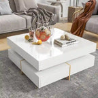 Modern High Gloss Coffee Table with 4 Drawers