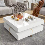 Modern High Gloss Coffee Table with 4 Drawers