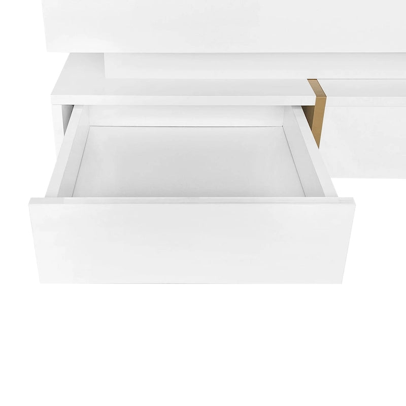 Modern High Gloss Coffee Table with 4 Drawers