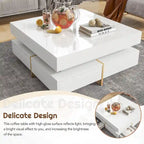 Modern High Gloss Coffee Table with 4 Drawers