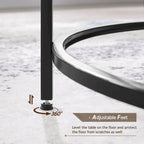 Yaheetech Round Coffee Table Glass-Top Sofa Table for Living Room
