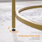 Yaheetech Round Coffee Table Glass-Top Sofa Table for Living Room